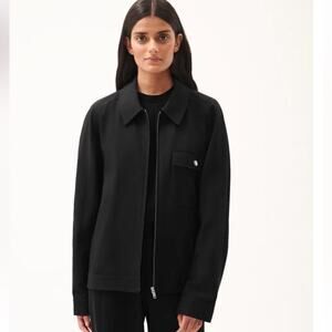 NWT Pangaia DNA Cotton Linen Harrington Jacket Lightweight Black Unisex Size L